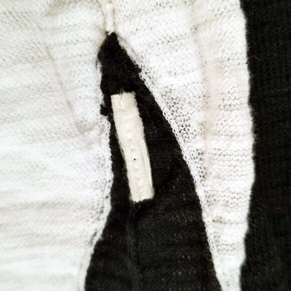 Rebecca Taylor knit pullover sweater top size M black and white Split hem - Picture 13 of 13